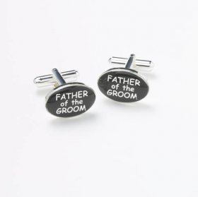 Cufflinks - Black Round Father of the Groom
